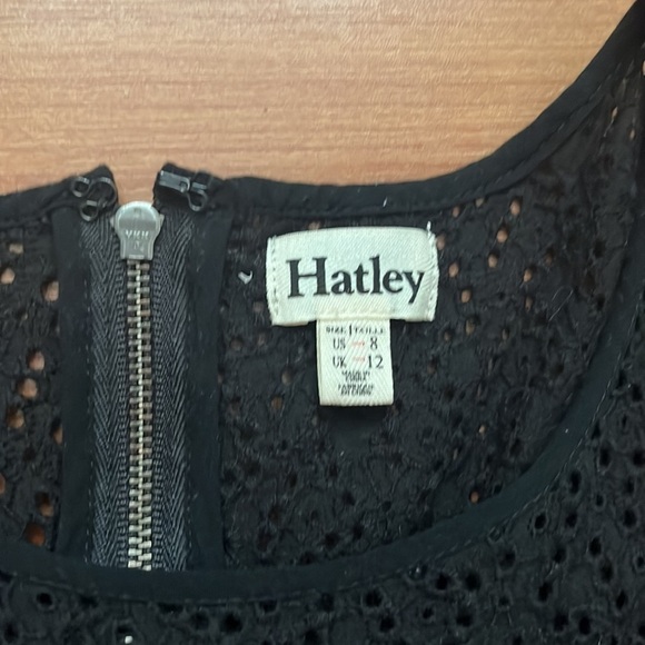 Hatley sleeveless black midi dress with eyelet trim and back zip Size 8 - Picture 5 of 9